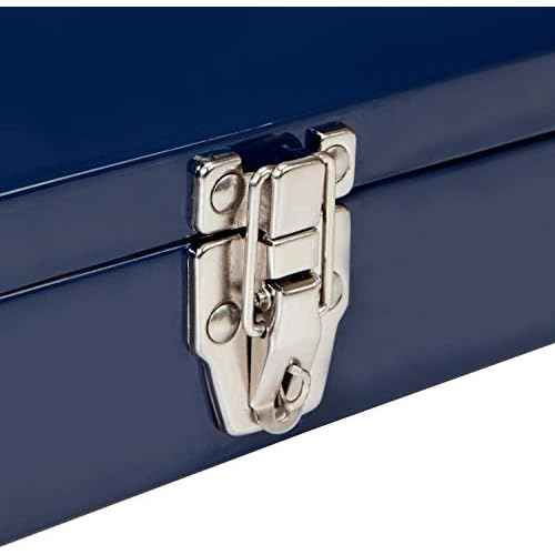 TCE ATB102U Torin 16" Hip Roof Style Portable Steel Tool Box with Metal Latch Closure, Blue