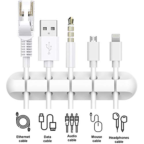 INCHOR White Cord Organizer for Desk - Cable Clips 2 Pack