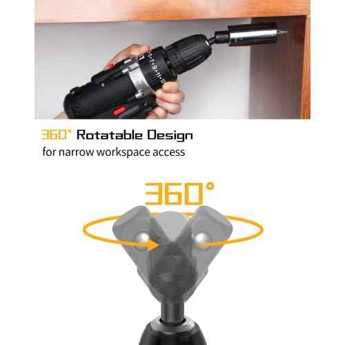 Katerk 1/4 Bit Holder Key Chain Cool Gadgets, Drill Bit Holder for Impact Driver, w/Impact Socket Adapter for Drills, 360¡Æ Rotatable and Hex 1/4" 3/8" 1/2" Drill Socket Adapter for Automotive DIY