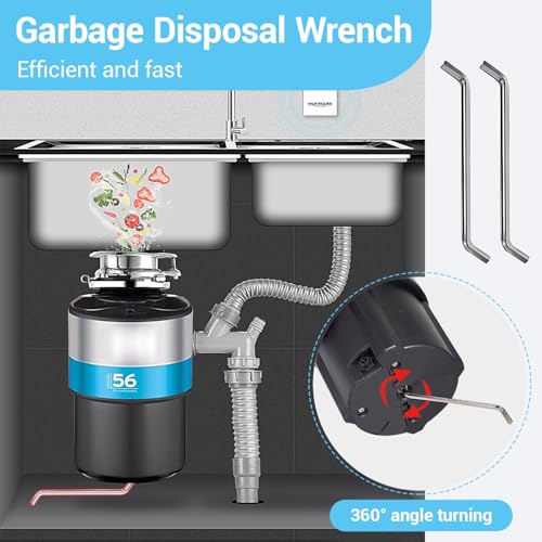 Garbage Disposal Wrench Tool 2-Pack, 1/4" Hex Universal Fits InSinkErator & More