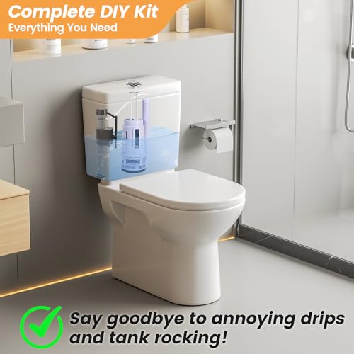 3-Inch Dual Flush Valve Replacement Kit for 2-Piece Toilets - Universal Fit, Push Button, Gasket & Bolts, Compatible with Glacier Bay, Toto, American Standard