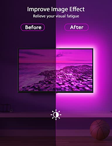 MATICOD 9.84ft RGB LED TV Backlight Strip with Remote, App Control, Music Sync - Multicolor