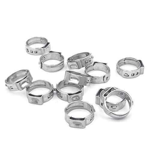 15pcs 3/4 Inch Stainless Steel PEX Cinch Clamps, Crimp Rings Pinch Clamps for PEX Tubing Pipe Fitting Connections, Pack of 15