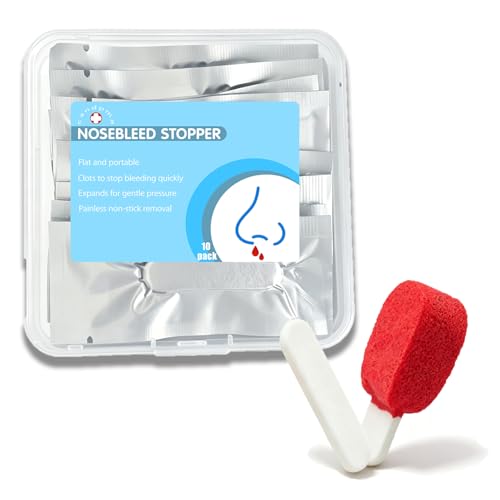Nose Bleed Stopper Plugs for All Ages 10 Pack Compact 1.8x0.5x0.1in