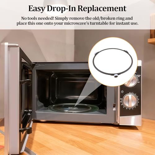 Smrtcol 7-Inch Microwave Turntable Ring Replacement with 3 Smooth Rollers - Universal Fit