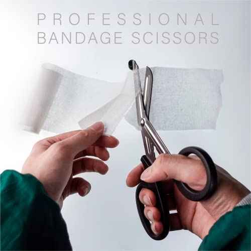 Trauma Shears 4-Pack 7.5 inch, Bandage Scissors Set, EMT & Medical Scissor, Large First Aid scissors, for Nurse, Fluoride-Coated with Non-Stick Blades by LI JIU¢ç (4 Pack Golden)