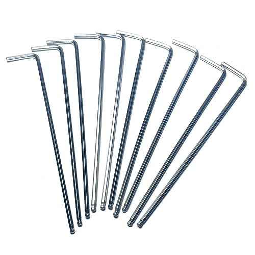 10pcs 3/32 Ball End Allen Wrench sets,3/32" Hex Key Wrench set,allen key Door Key L Shaped hex wrench set with Long Arm.