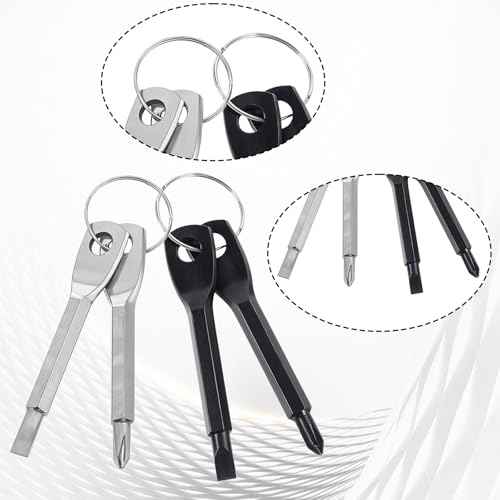 8 Pieces Chain Flathead Screwdriver Set Pocket Keychain Screwdrivers Tools Set Outdoor Tool Gadgets Kit Travel Mini Screwdriver Repairing Tool with Keyring Key for Dad Gift Electrician DIY
