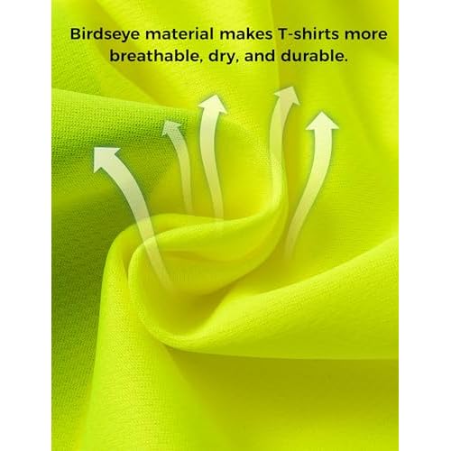 Ubon Hi Vis Shirts for Men, Safety Shirts Long Sleeve High Visibility Reflective Construction Shirts for Work 3-Pack