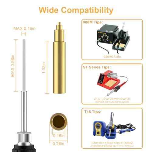 Heat set Insert Tool, Soldering Iron Tips for Threaded inserts M2 M2.5 M3 M4 M5 M6, Soldering Iron kit Compatible with Weller SP40NUS/Hakko FX-888D/900M/T18 Irons- Press Tool for 3D Printer Components