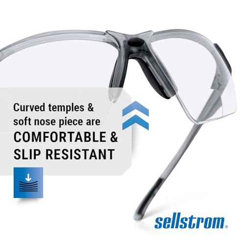 Sellstrom XM340RX Safety Glasses with Readers - Wraparound Bifocal Eyeglasses for Men/Women - ANSI Z87.1