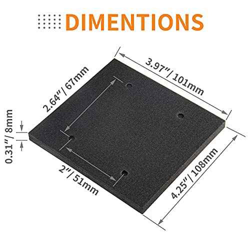 6 Pack Black Foam Sander Pad Replacement Self Adhesive Sponge Pads