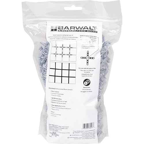 BARWALT Precision Leave-in-Tile Spacers, 1/8 Inch, 1000 Pack, Tile Leveling, 3TSX