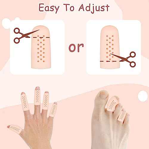 16Pcs Gel Finger Cots with Air Holes, Gel Finger Protectors Finger Covers Protection for Finger Tips, Breathable Finger Covers Finger Caps Gloves Finger Protectors for Wound, Finger Cracking