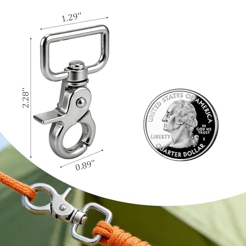 CSJZZT Square Metal Swivel Snap Hooks 12 Pack for Keychains, Purses, Crafts