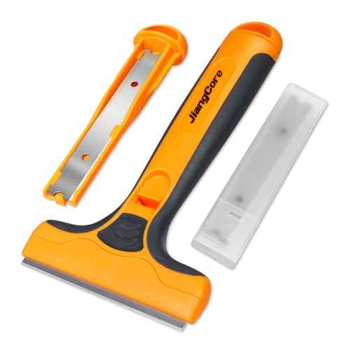 Wide Razor Blade Scraper Tool ? 4" Scraper Tool with 15 Extra Replacement SK5 Blades,Glass Cleaner for Stove Tops, Windows, Paint Removal and Adhesive Residues