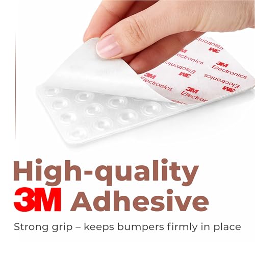 128 Pack Clear Self-Adhesive Rubber Cabinet Door Bumpers - Soft-Close Noise Reduction