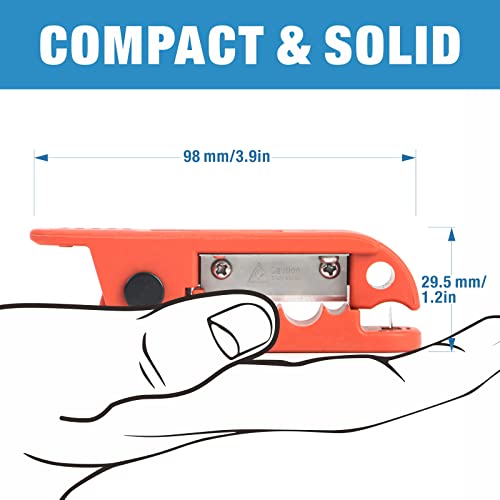 IWISS iCrimp ICP-240 Cable Stripper 3.9x1.2in for AWG 12 to 4/0 Round Cables, Radial Wire Stripping Tool with 2 Extra Blades