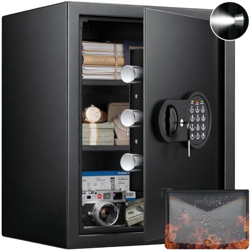 Mitlvge 17.55'' Home Safe Box with Digital Keypad, 3.2 Cu Ft, Fireproof & Pry-Proof Safe - Basic Model