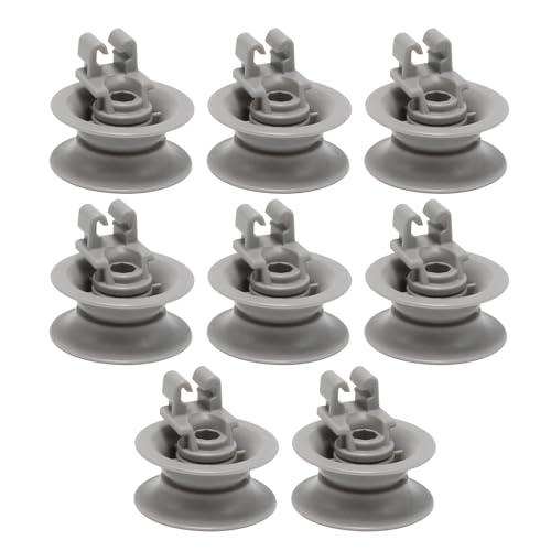 Aynaxcol 8Pcs Upper Rack Wheel Assembly for Bosch Dishrack - Model 611475 Replacement, Grey, Upper Variation