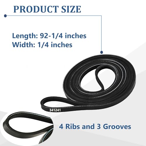 341241 Dryer Drum Belt for Whirlpool Kenmore Amana - Pack of 1