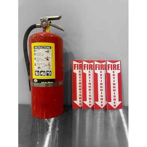 (4 pack) Fire Extinguisher Signs Fire Extinguisher For Business Office or Warehouse 80 mil Thick Plastic
