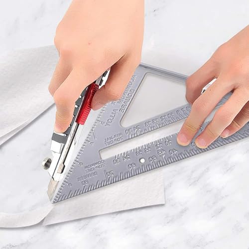 ALLWIN 7-Inch Aluminum Rafter Square with Dual-Side Scales - Precision Carpentry Tool