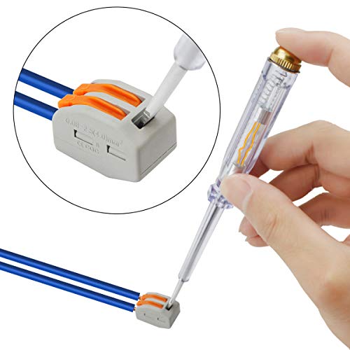 100 Pcs 2 Conductor Lever Wire Connectors Nuts Pack for Fast Electrical Terminals