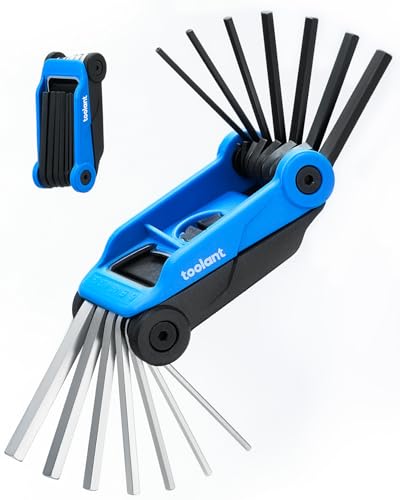 Kraftek 14PCS Folding Metric & SAE Hex Key Set - Compact CRV Steel Allen Wrenches for Bike & Home Repairs