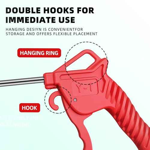 High-Power Air Blow Gun Industrial & Household Dual-Purpose Air Duster Rubber Guard Nozzle Compressor Dust Cleaning Tool Car Detailing Cleaning Tool