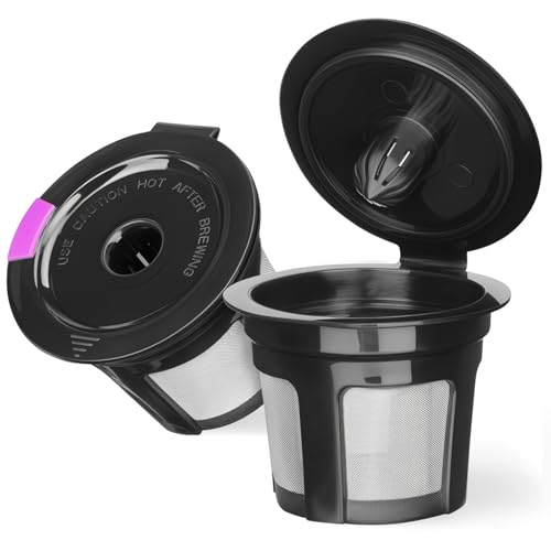 Fanativita Reusable K Cup Coffee Filters for Keurig, 2 Pack (Black) – 304 Stainless Steel
