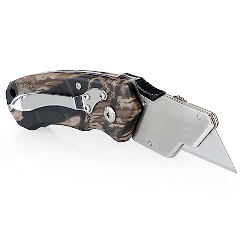 Knife Folding Camo Utility Green