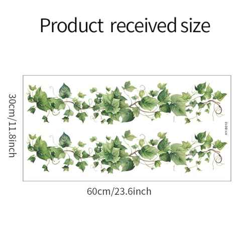 Green Leafy Vine Wall Decals Green Plants Leaves Wall Stickers Removable Peel and Stick Vinyl Art Mural Decals for Living Room Bedroom Classroom Kitchen Wall Decor