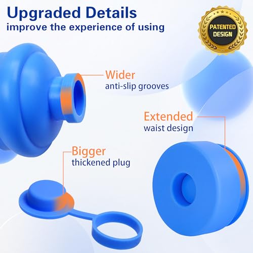 Gofriipai 3 Gallon Water Jug Cap - Reusable Silicone Leak-Proof Bottle Lid