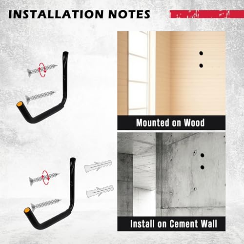 Heavy Duty Garage Wall Hooks for Kayaks & Large Gear - 15" Support 100 Lbs