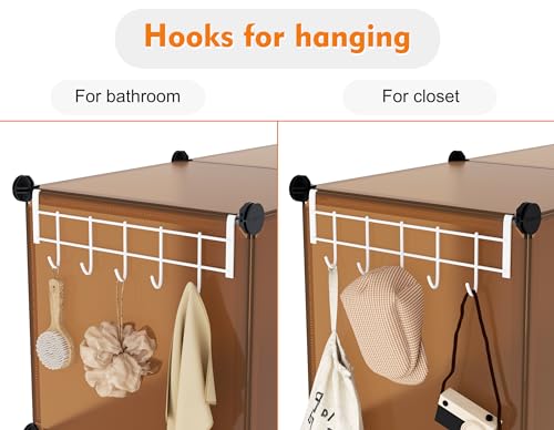 HOMIDEC 6-Cube Storage Organizer Brown 11.8 x 11.8 x 11.8 Inch Kids Bedroom Closet