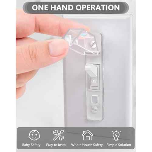 4 Pack Light Switch Cover Guard,Light Switch Lock With Glow In The Dark Effect, Child Proof Wall Switch Cover Keeps Lights or Switches from Being Accidentally Turned ON or OFF £¨Clear)