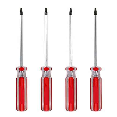 T15 Security Torx Bit T15 Torx Bit Star Screwdriver Magnetic Tip for Computer Repairing, Home Appliances 6 Inch Total Length - Pack of 4