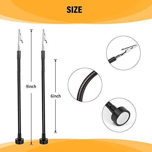 2 Pieces Magnetic Helping Hands Soldering, Soldering Helping Hand with Flexible Gooseneck Metal Arms with Adjustable Alligator Clips