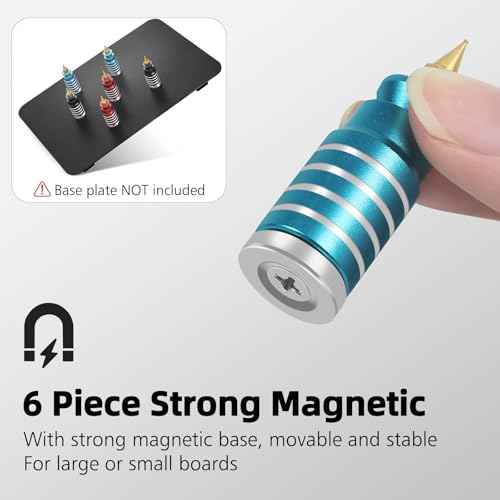 Helping Hands Soldering 6PCS Magnetic PCB Holder Circuit Board Holder, Helping Hands Magnetic Base Magnetic Pillar Stands Solder Holder for Soldering Electronic Repair Jewelry Crafts Hobby Workshop
