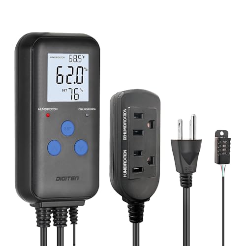 DIGITEN Humidity Controller with Temperature Display for Reptile Habitats and Mushrooms