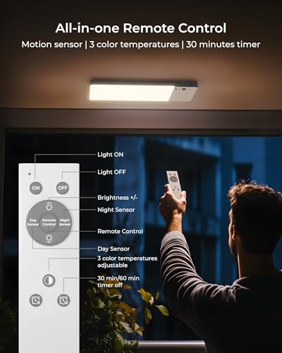 FULEN White Rechargeable Motion Sensor Ceiling Light 12000mAh Battery Pack