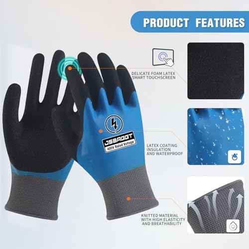 Insulated Electrician Gloves 400V High Voltage Resistant,Flame Retardant Fully Waterproof