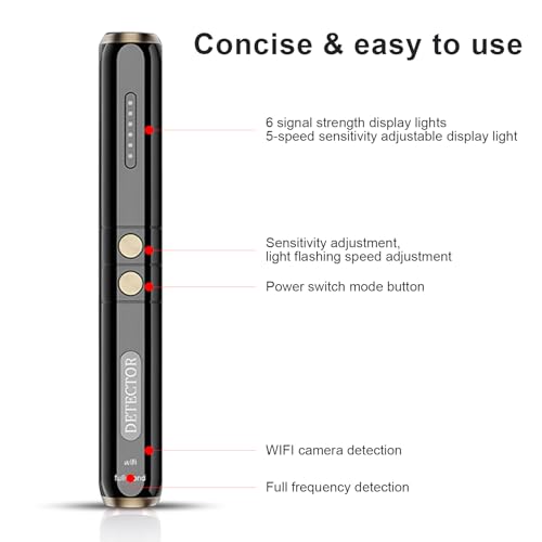 Hidden Camera Detectors ? Small Anti Spy with Audio/Video GPS Tracker RF Detector for Wireless Cameras and Cars Tracking Device - Mini Travel Pen for Finding Spying Voice Recorder Bug Devices S4