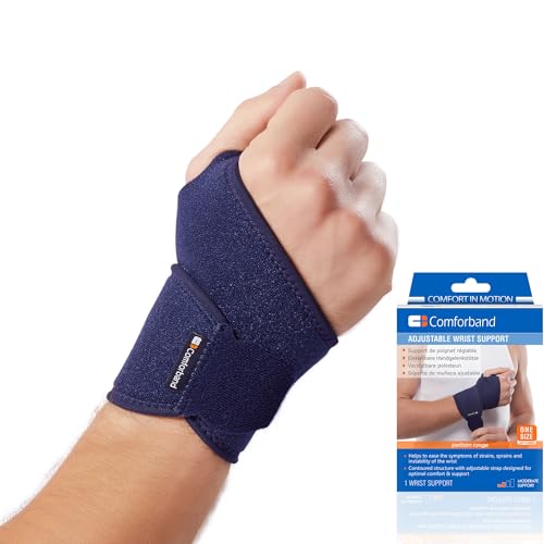 Adjustable Wrist Brace - for Joint Pain, Arthritis, Sprains, Strains, Instability, Gym, Sports, Golf, Tennis, Basketball - Adjustable Compression - One Size ? fits left or right hand