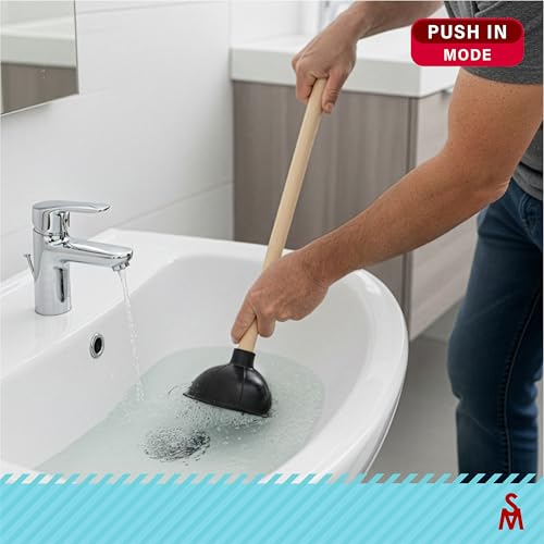 SteadMax Heavy Duty Toilet Plunger - 22 inch Double Thrust Rubber Cup, Pack of 1