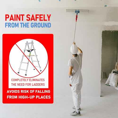 Multi-Angle Paint Brush Extender for High Ceiling, 1 PCS Extension Pole Attachments with Rotating Head for Paint Rollers, Great for Walls, Corners, Edges