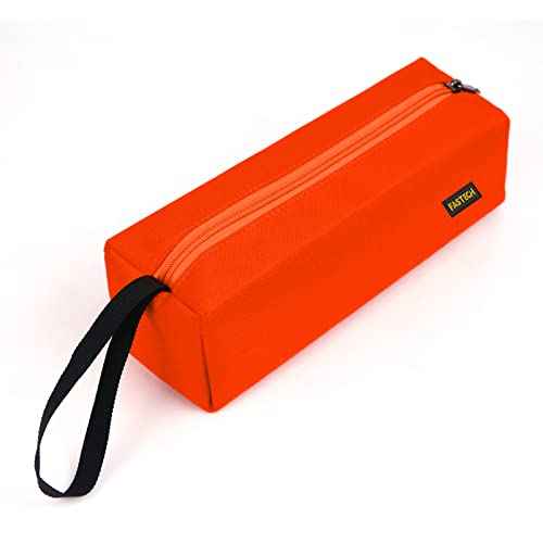 FASTECH 1-Pack Zipper Utility Tool Bag, Small Zipper Bags/Multi-purpose Tool Pouch Tote Bags Storage Organizer for Screwdrivers, Pliers, Nut Drivers Gifts to Men/Women. (Orange)