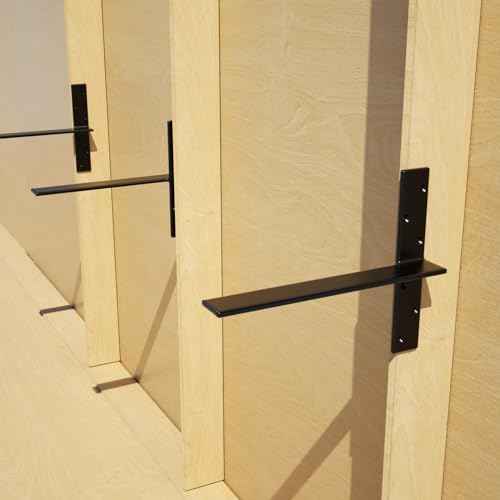 Free Hanging Countertop Support Bracket 16" Lx2.5 W 2 Pack Hidden Floating Wall Bracket 3/8" Thick Heavy Duty Shelf Bracket for Floating Bars,Bench Seats,Vanities