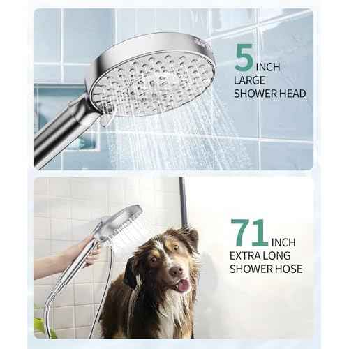 Filtered Shower Head with Handheld, High Pressure 9 Spray Mode Chrome Showerhead with Filters,detachable shower head,Water Softener Filters Beads for Hard Water -Remove Chlorine